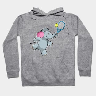 Elephant at Tennis with Tennis racket Hoodie